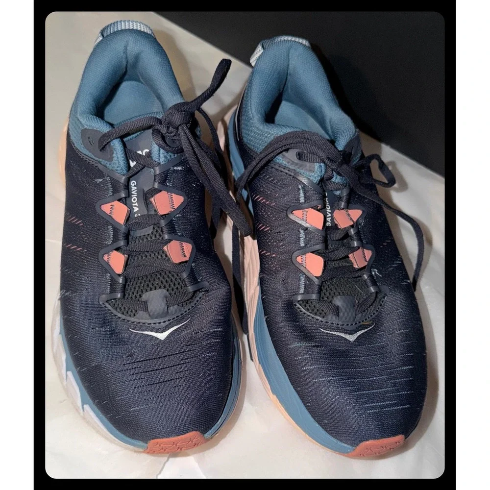 Hoka Gaviota 3 Women 8 Blue Pink Stability Running Shoes Sneaker 1113521 OBRS